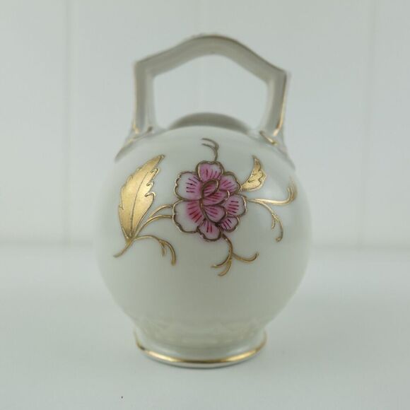 Arnart Japanese Bone China Sugar Bowl Pink Roses Gold Embossed Vintage - Picture 3 of 8